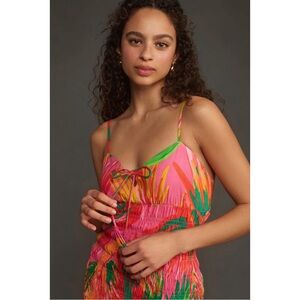 Farm Rio x Anthropologie Ruched Tie Front Dress